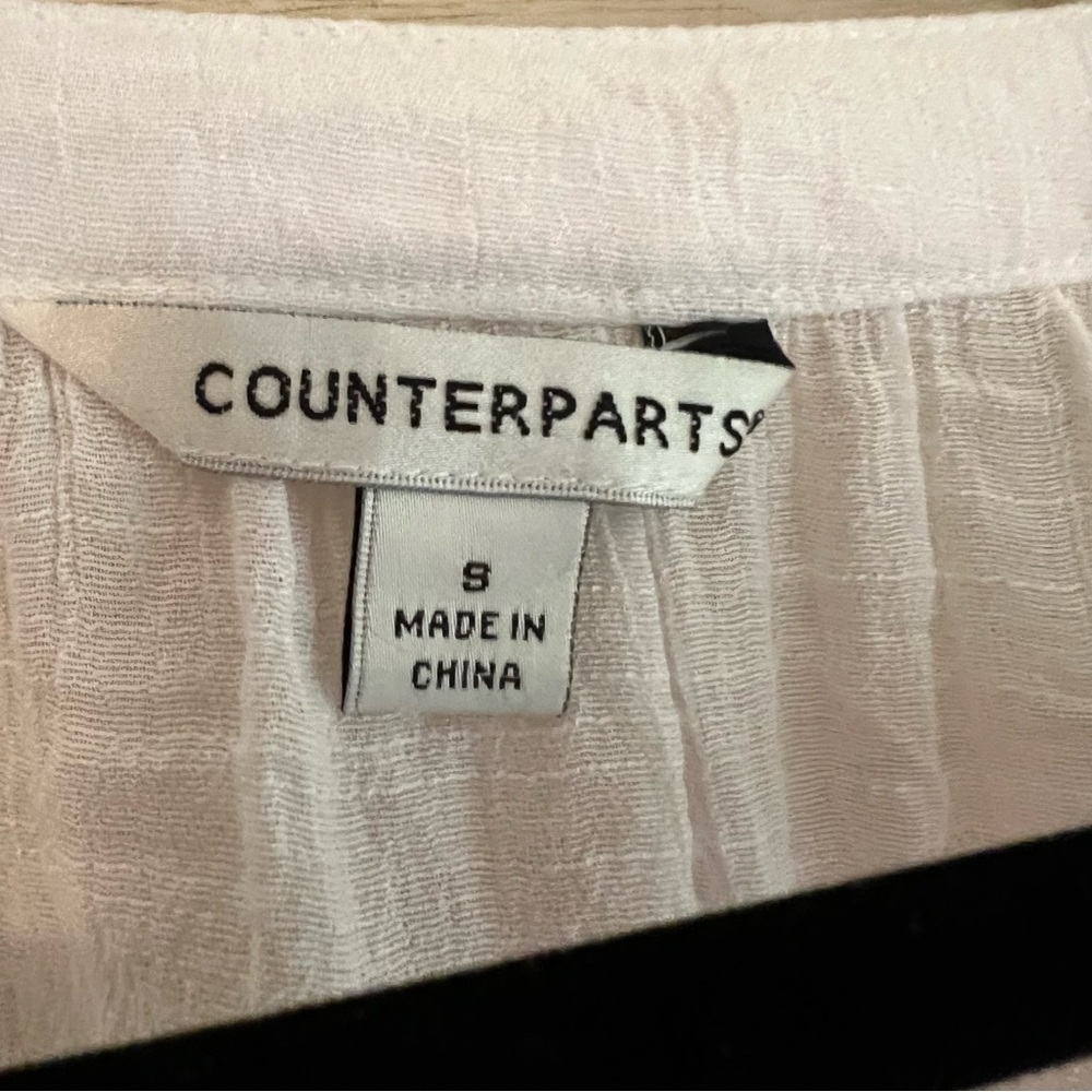 White counterparts three-quarter sleeve gauze style blouse size small - Picture 6 of 10